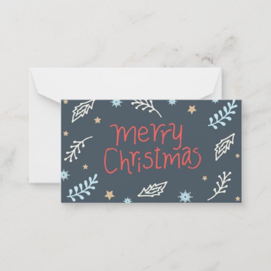 Hand Illustriert frohe Weihnachtskarte Mitteilungskarte (Vorderseite)