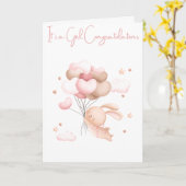 Hand illustriert "It's a Girl" Herzlichen Glückwun Karte (Gelbe Blume)