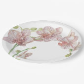 Hand Illustriert Orchid Pappteller (Schrägansicht)