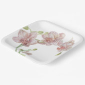 Hand Illustriert Orchid Pappteller (Gewinkelt)