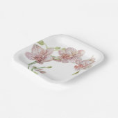 Hand Illustriert Orchid Pappteller (Gewinkelt)