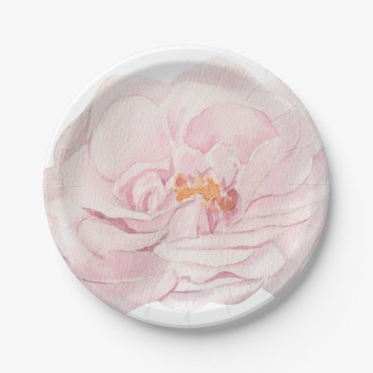Hand Illustriert Pink Peony Pappteller (Vorderseite)