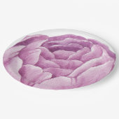 Hand Illustriert Pink Peony Pappteller (Schrägansicht)