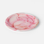 Hand Illustriert Pink Peony Pappteller (Schrägansicht)
