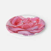 Hand Illustriert Pink Peony Pappteller (Schrägansicht)