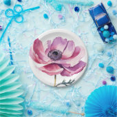 Hand Illustriert Pink Wilde Blume Pappteller (Party)