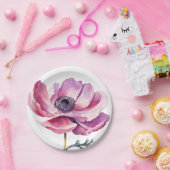 Hand Illustriert Pink Wilde Blume Pappteller (Party)
