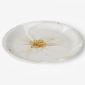 Hand Illustriert White Peony Pappteller (Schrägansicht)