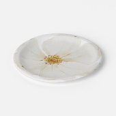 Hand Illustriert White Peony Pappteller (Schrägansicht)