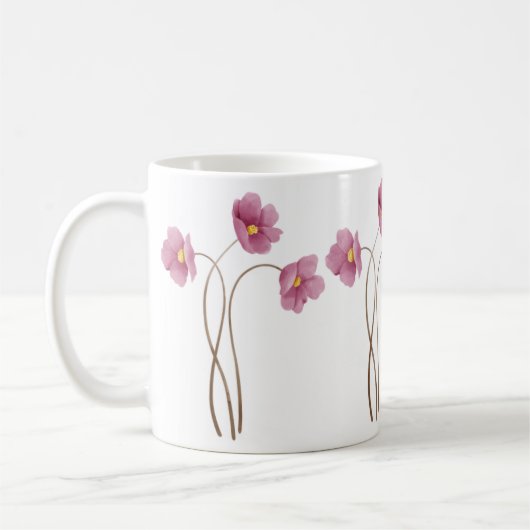 Hand Illustrierte Blume Print Tasse (Links)