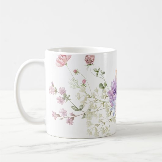 Hand Illustrierte Blumendrucke Kaffeetasse (Links)