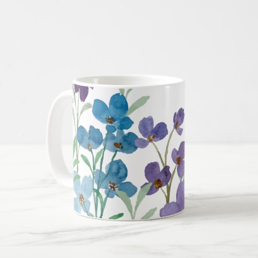 Hand Illustrierte Blumendrucke Kaffeetasse (Vorderseite Links)
