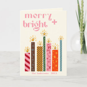 Hand-Illustrierte Merry + Helle Weihnachtskarte Feiertagskarte