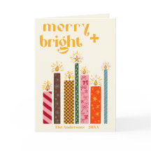 Hand-Illustrierte Merry + Helle Weihnachtskarte