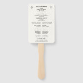 Hand-illustriertes Champagner Funny Wedding Progra Fächer (Rückseite)