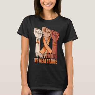 Hand Im November tragen wir Orange COPD Awarmon T-Shirt