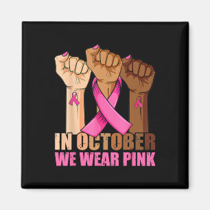 Hand im Oktober tragen wir rosa Brustkrebs-Bewusst Magnet