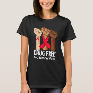 Hand im Oktober Wir tragen das Bewusstsein der Rot T-Shirt