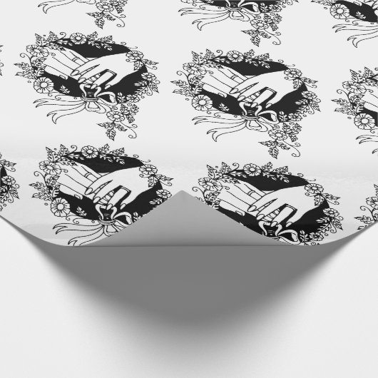 Hand in Ehezettel Geschenkpapier (Ecke)