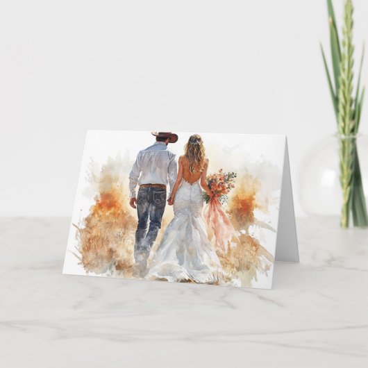 Hand in Hand, bereit für glücklich für immer Karte (Vorderseite)