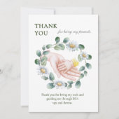 Hand in Hand Blumenkraut Vatertag Dankeskarte (Vorderseite)