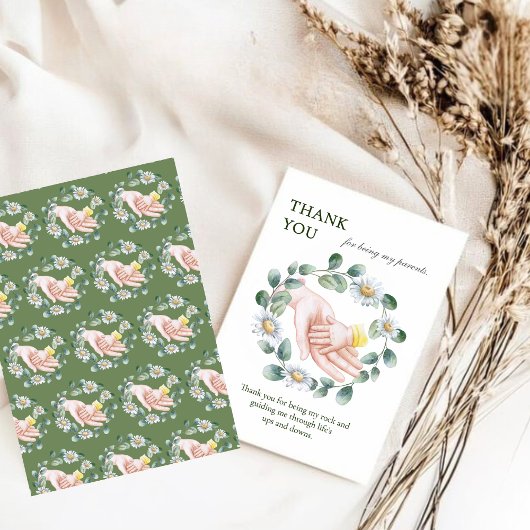 Hand in Hand Blumenkraut Vatertag Dankeskarte