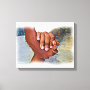 Hand in Hand,Eine helfende Hand reichend Leinwanddruck