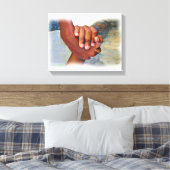 Hand in Hand, Hand in Hand und Hand Leinwanddruck (Insitu (Schlafzimmer))