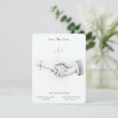 Hand in Hand Romantischer Minimalist Save The Date (Stehend Vorderseite)