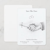 Hand in Hand Romantischer Minimalist Save The Date (Vorne/Hinten)
