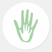 Hand in Hand Runder Aufkleber (Vorderseite)