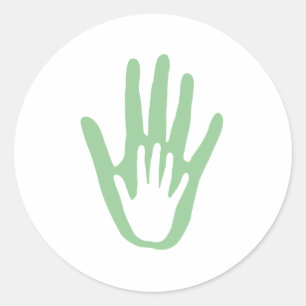 Hand in Hand Runder Aufkleber
