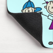 Hand in Hand scherzt Strichmännchen T-Shirts und Mousepad (Ecke)