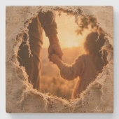 Hand in Hand Steinuntersetzer (Vorderseite)