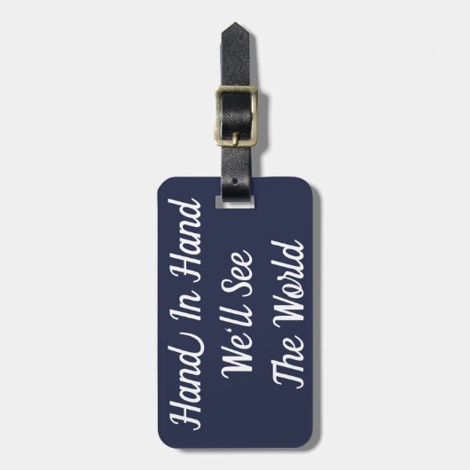 Hand in Hand Wir sehen den Welt-Gepäckanhänger Gepäckanhänger (Vorderseite vertikal)