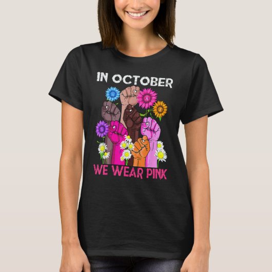 Hand In october we wear pink T-Shirt (Vorderseite)