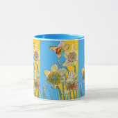 Hand lackierte gelbe Blüte Zwei- Tasse (Zentrum)