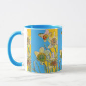 Hand lackierte gelbe Blüte Zwei- Tasse (Links)