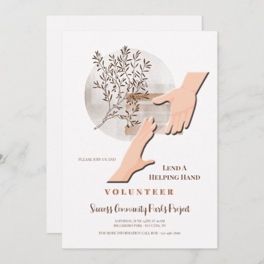 Hand leihen einladung (Vorne/Hinten)