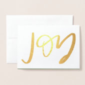 Hand Letted JOY Foto Gold Foil Card Folienkarte (Vorderseite mit Umschlag)