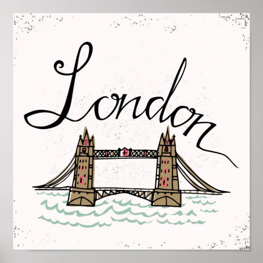 Hand Letted London Bridge Poster (Vorne)