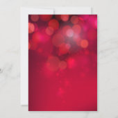 Hand Letted Red Bokeh Lights Holiday Party Einladung (Rückseite)