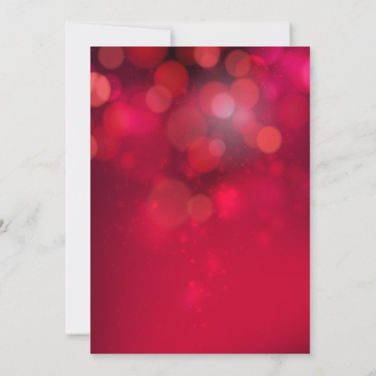 Hand Letted Red Bokeh Lights Holiday Party Einladung (Rückseite)