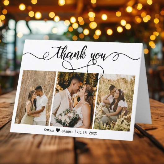 Hand Letted Wedding Foto Collage Danke