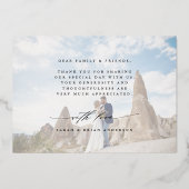 Hand Letter 4 Foto Wedding Danke Foil Card Folieneinladung (Rückseite)