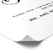 Hand Letter Chic Wedding Guest Book Sign Poster (Ecke)