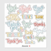 Hand Letter Danke Stickers Aufkleber (Blatt)