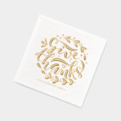 Hand Letter Give Danke Wreath Erntedank Servietten Mit Folie (Links)