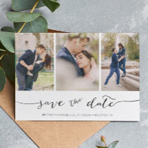 Hand Lettered 3 Save the Date Card