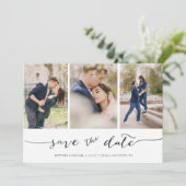 Hand Lettered 3 Save the Date Card (Stehend Vorderseite)